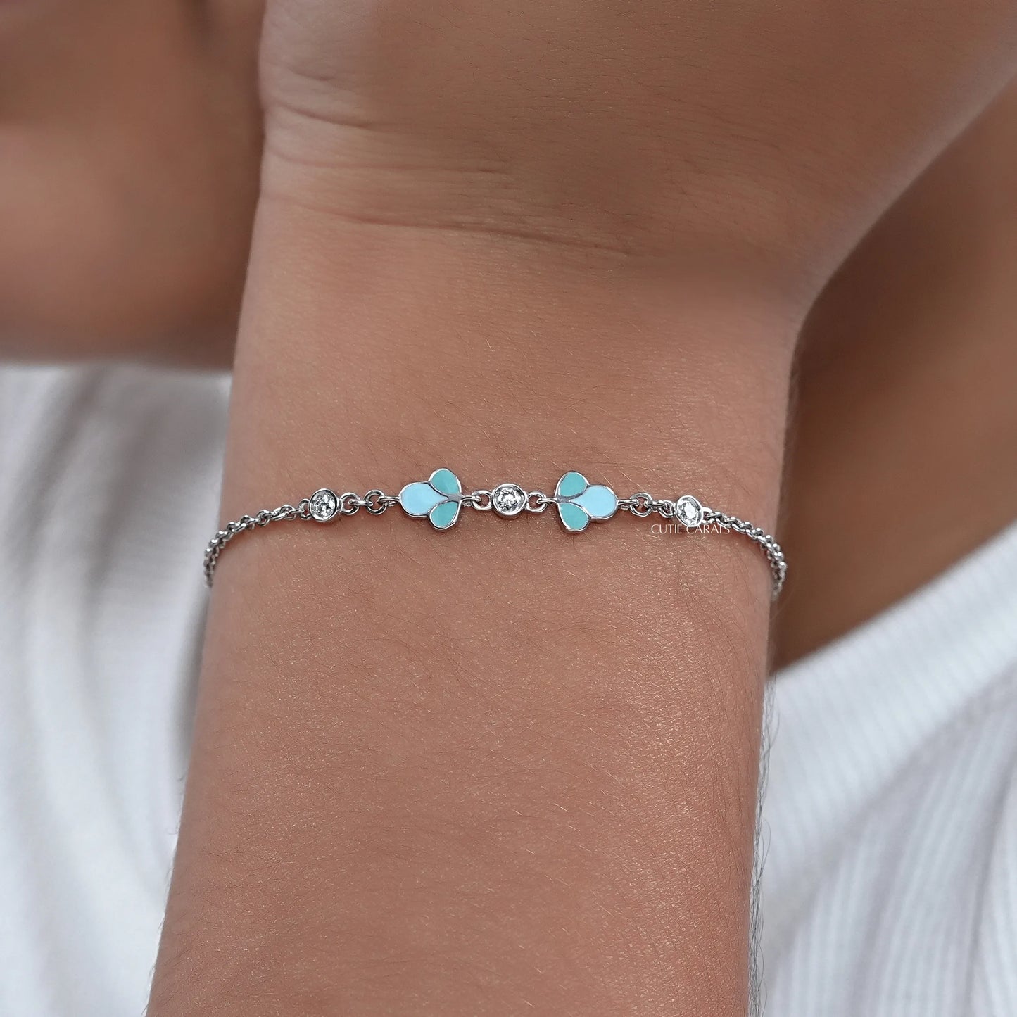 Delicate Round Diamond Chain Bracelet