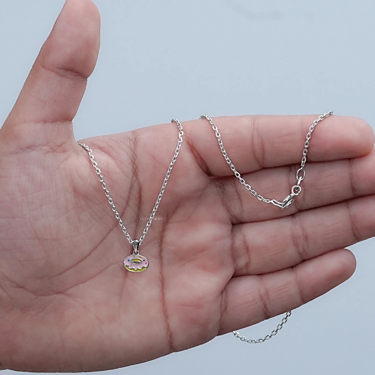 Enamel Donut Pendant For Baby Girl