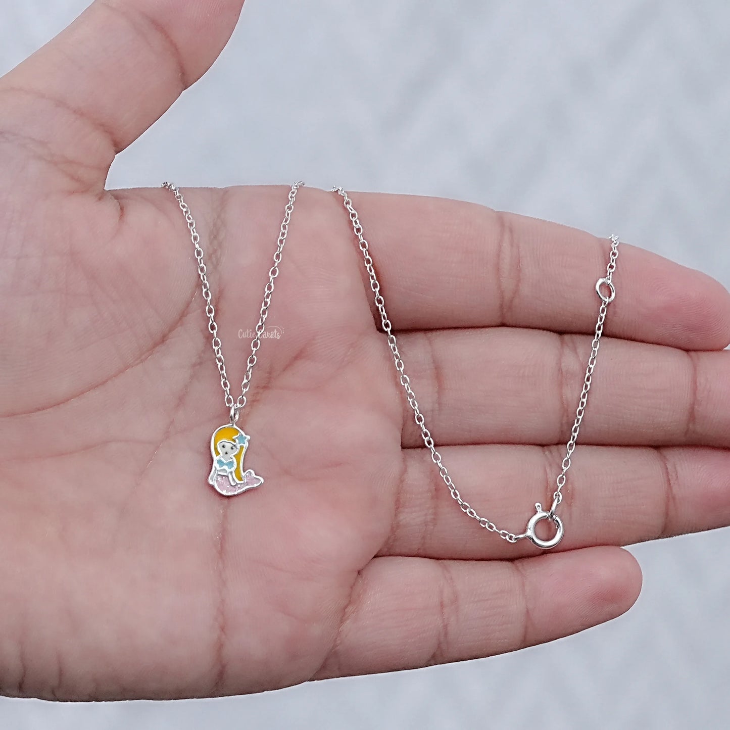 925 Sterling Silver Dainty Mermaid Pendant