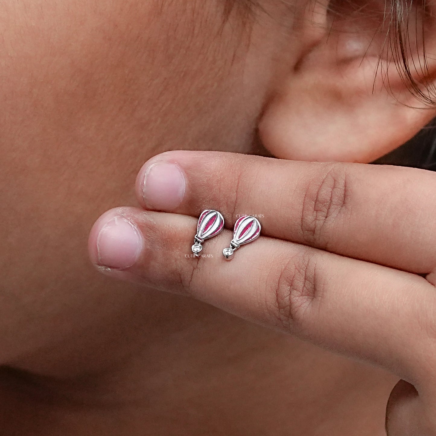 Minimalist Hot Air Balloon Stud Earring