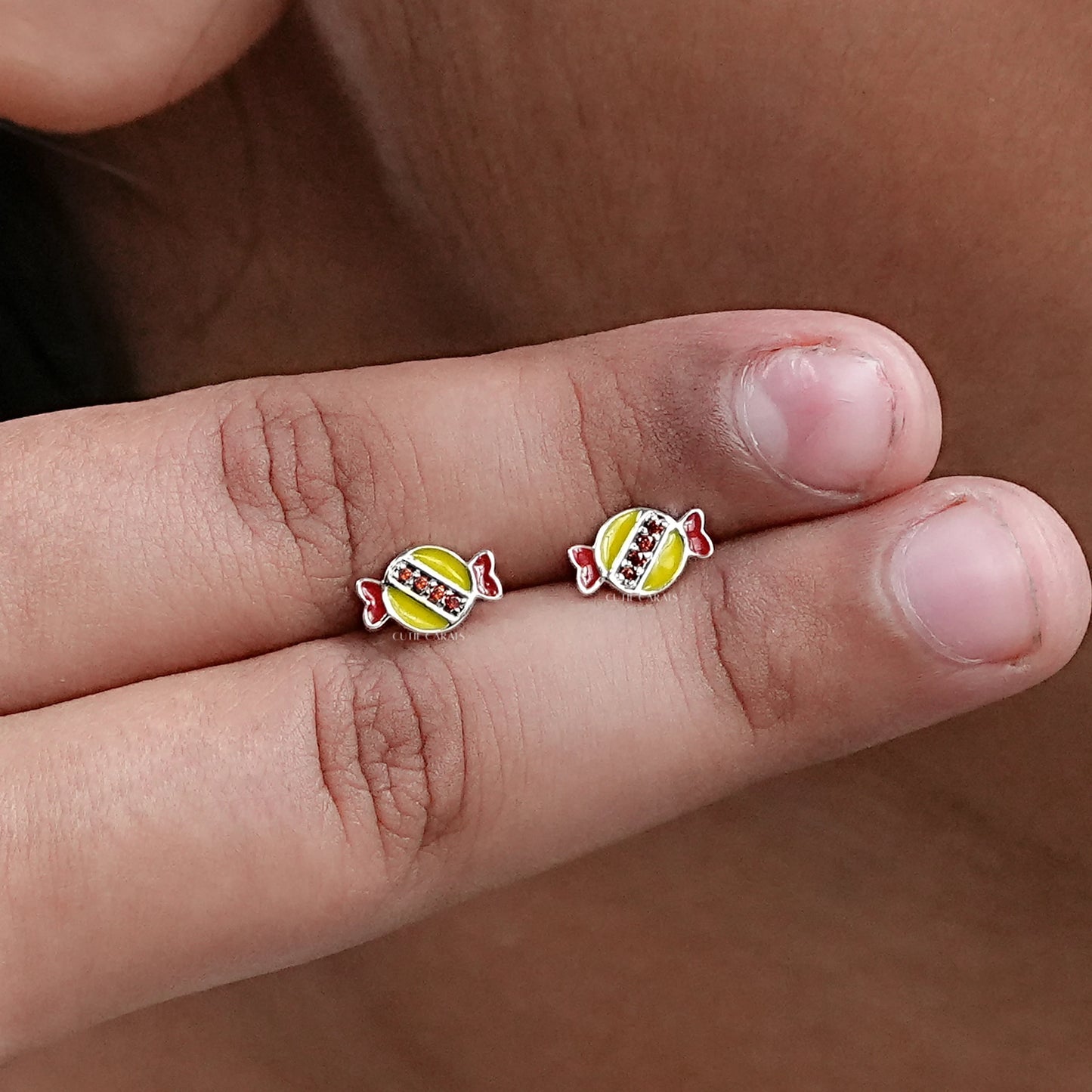 Enamel Candy Stud Earrings For Kids