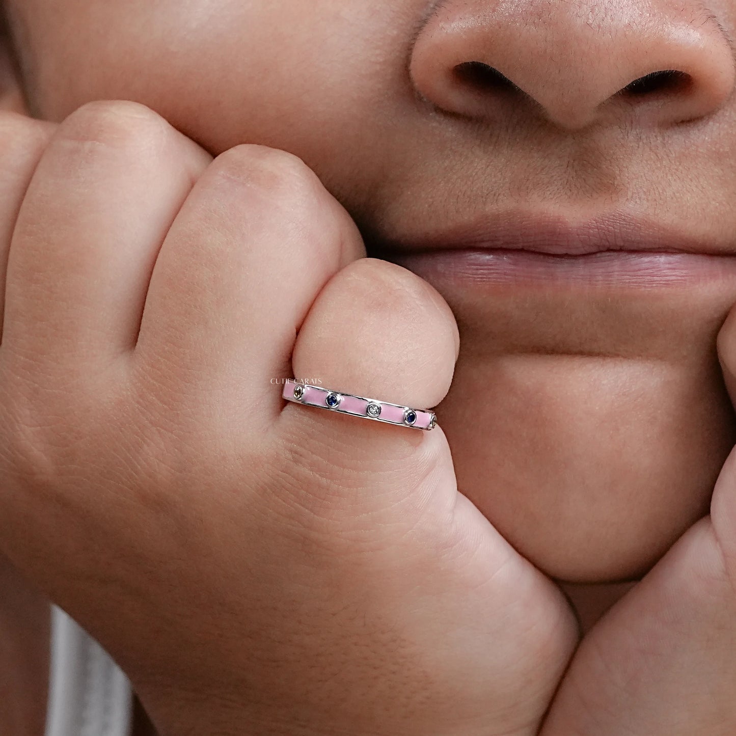 Bezel Set Enamel Band For Kids