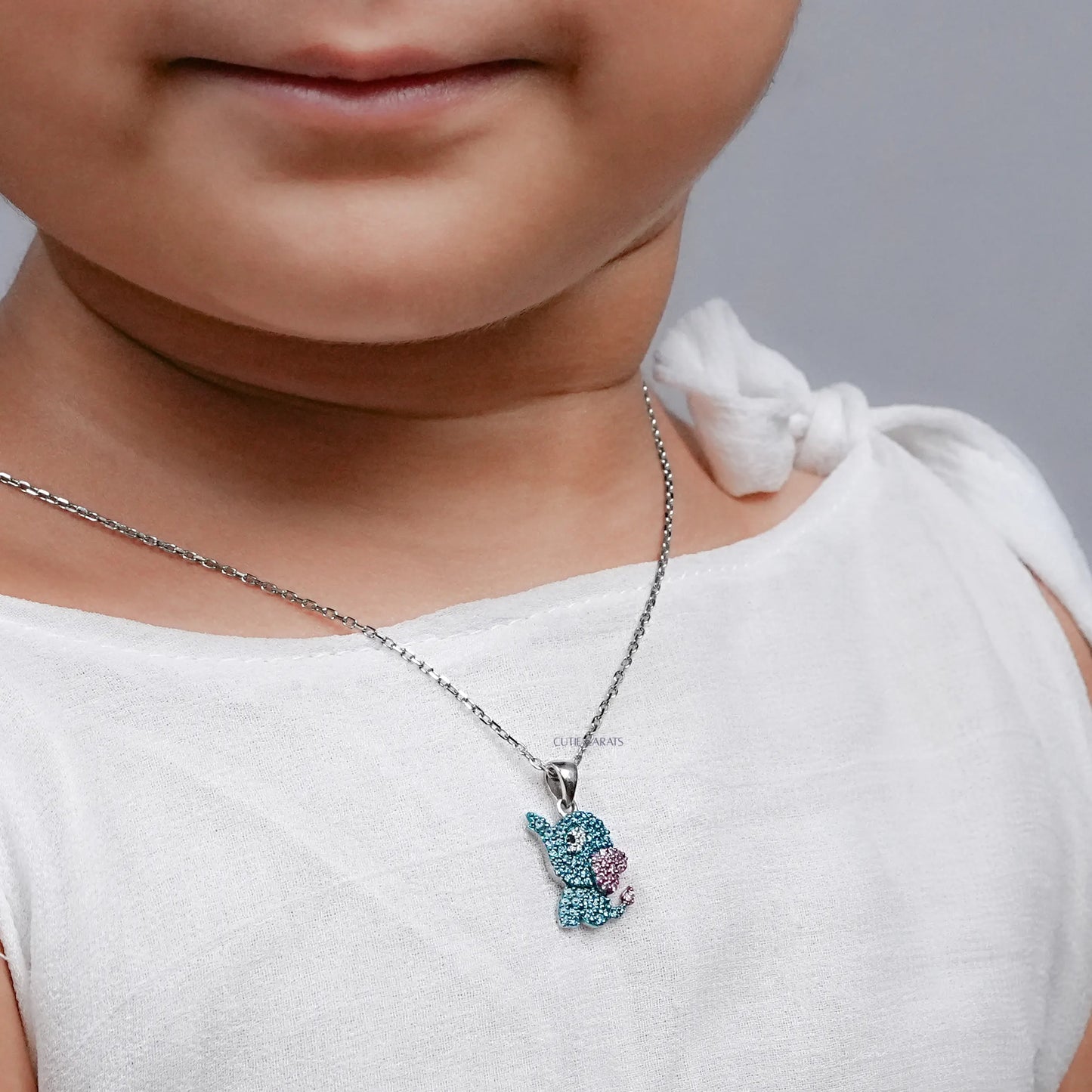 Baby Elephant Lab Diamond Pendant