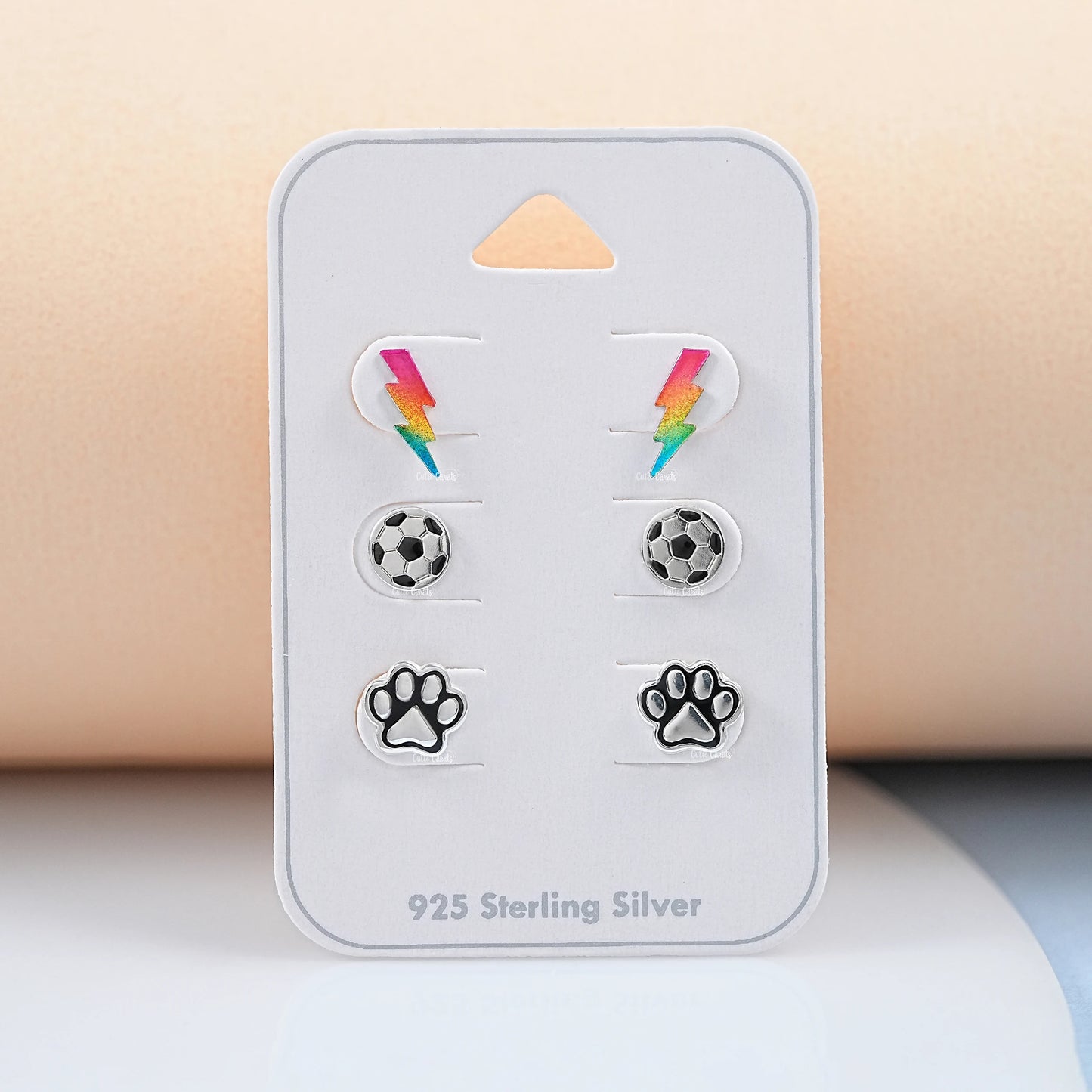 Football Enamel Stud Earring