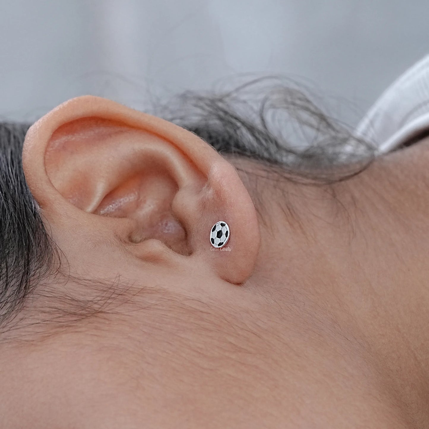Football Enamel Stud Earring