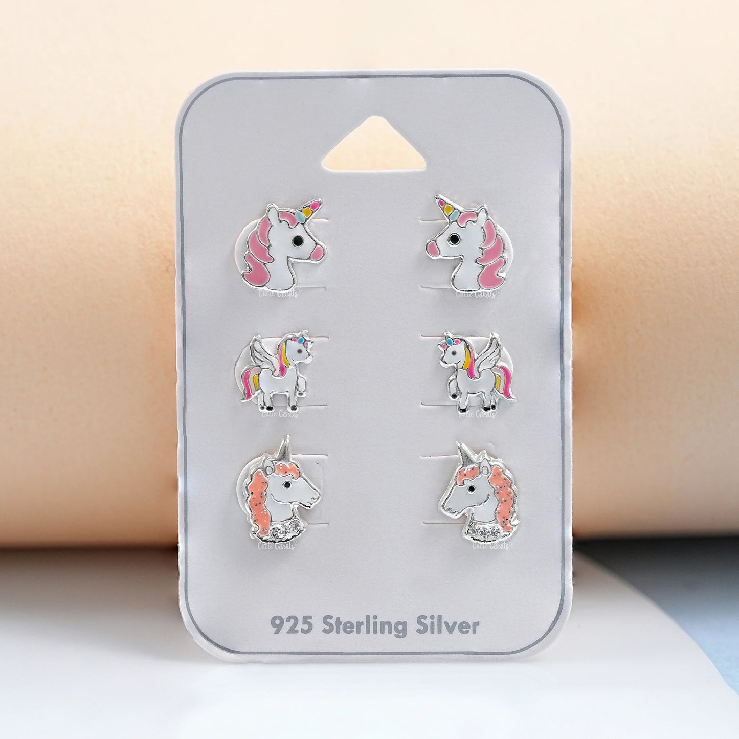 Sterling Silver Unicorn Earrings for Kids