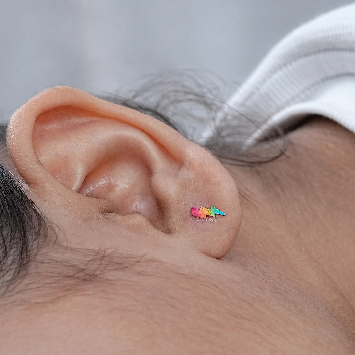 Rainbow Lighting Stud Earring For Kids