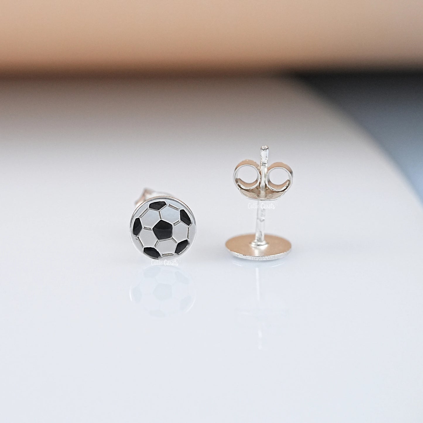 Football Enamel Stud Earring