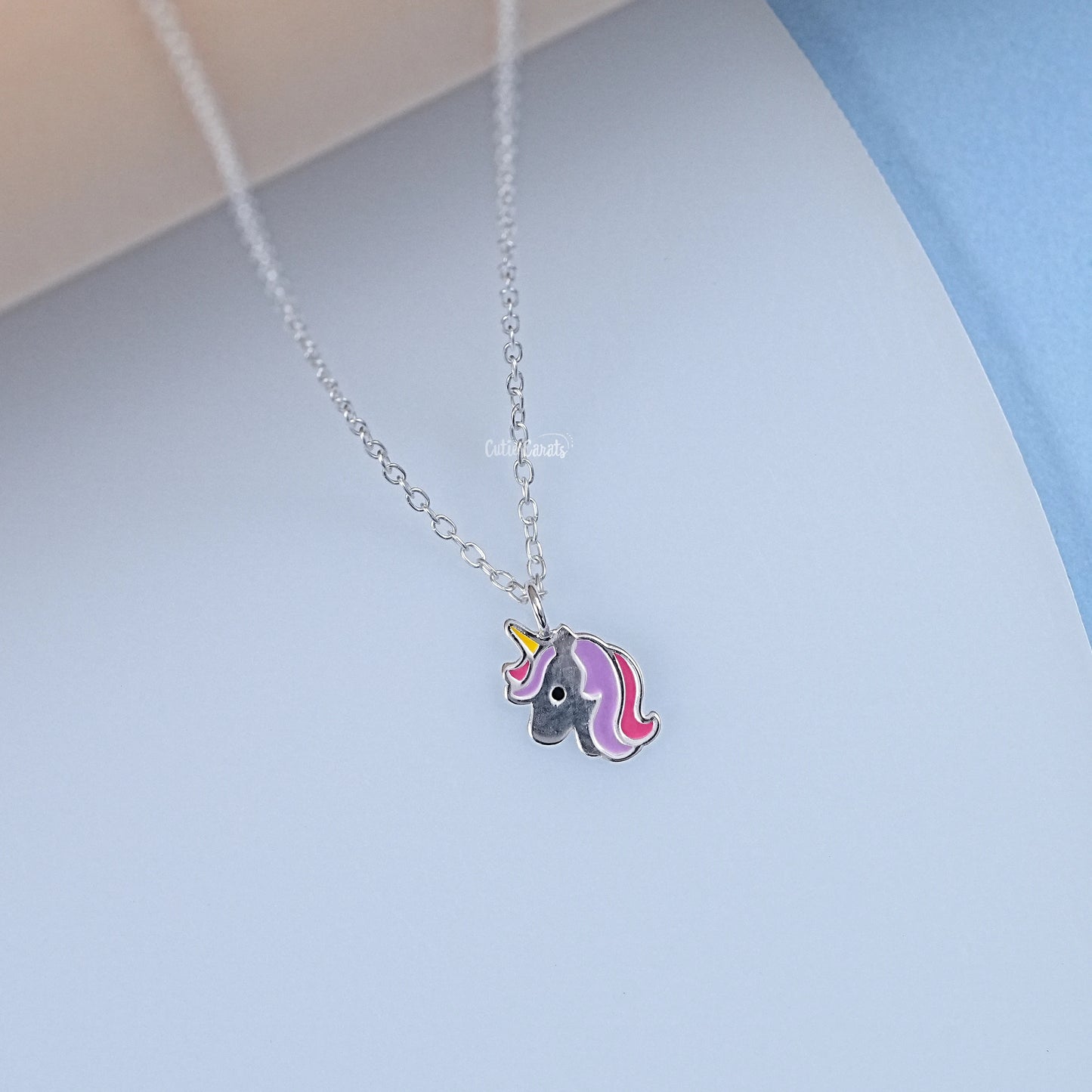 925 Sterling Silver Unicorn Enamel Pendant