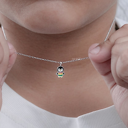 925 Sterling Silver Colorful Penguin Pendant