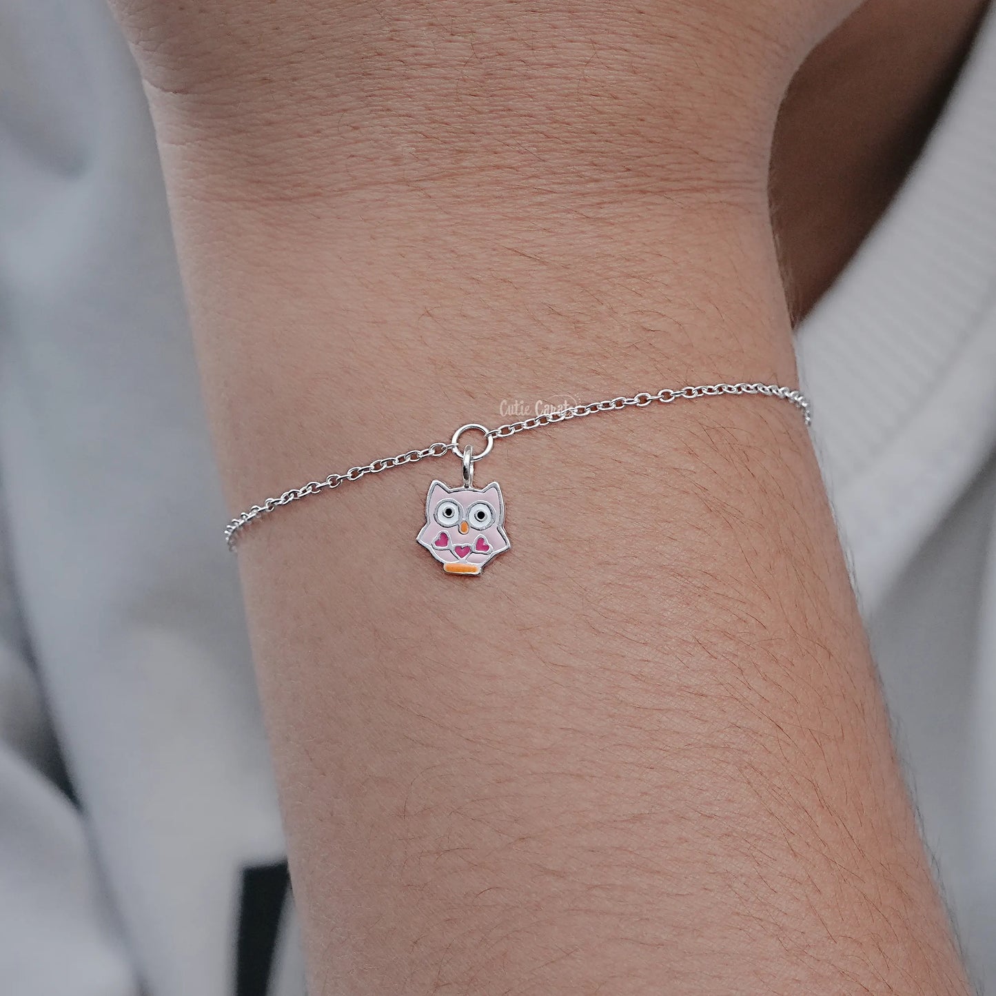 Dainty Owl Bracelet In Sterling Silver
