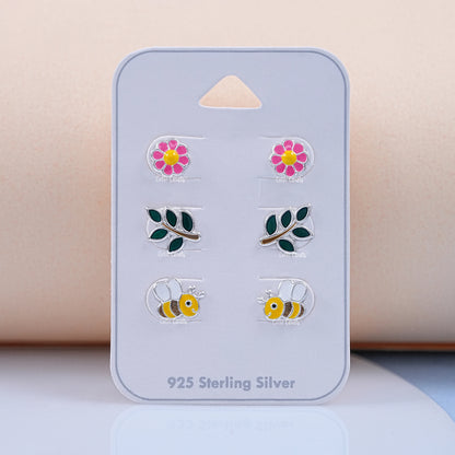 Green Leaf Enamel Kids Stud  Earring