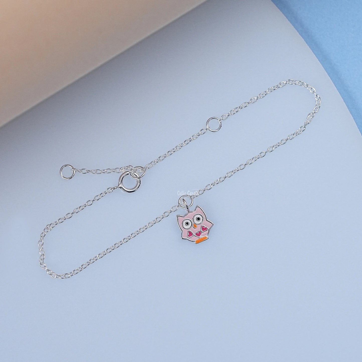Dainty Owl Bracelet In Sterling Silver