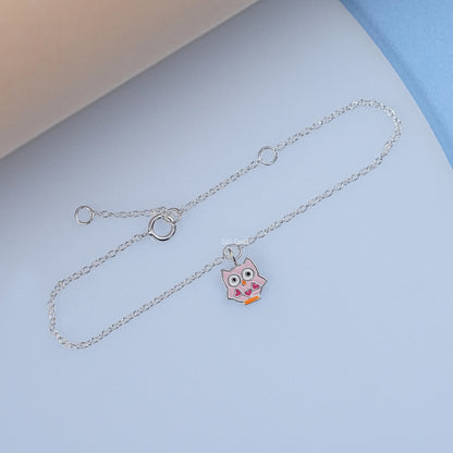 Dainty Owl Bracelet In Sterling Silver