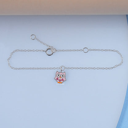Dainty Owl Bracelet In Sterling Silver
