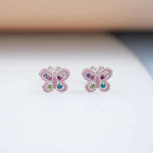 Beautiful Butterfly Enamel Stud Earring
