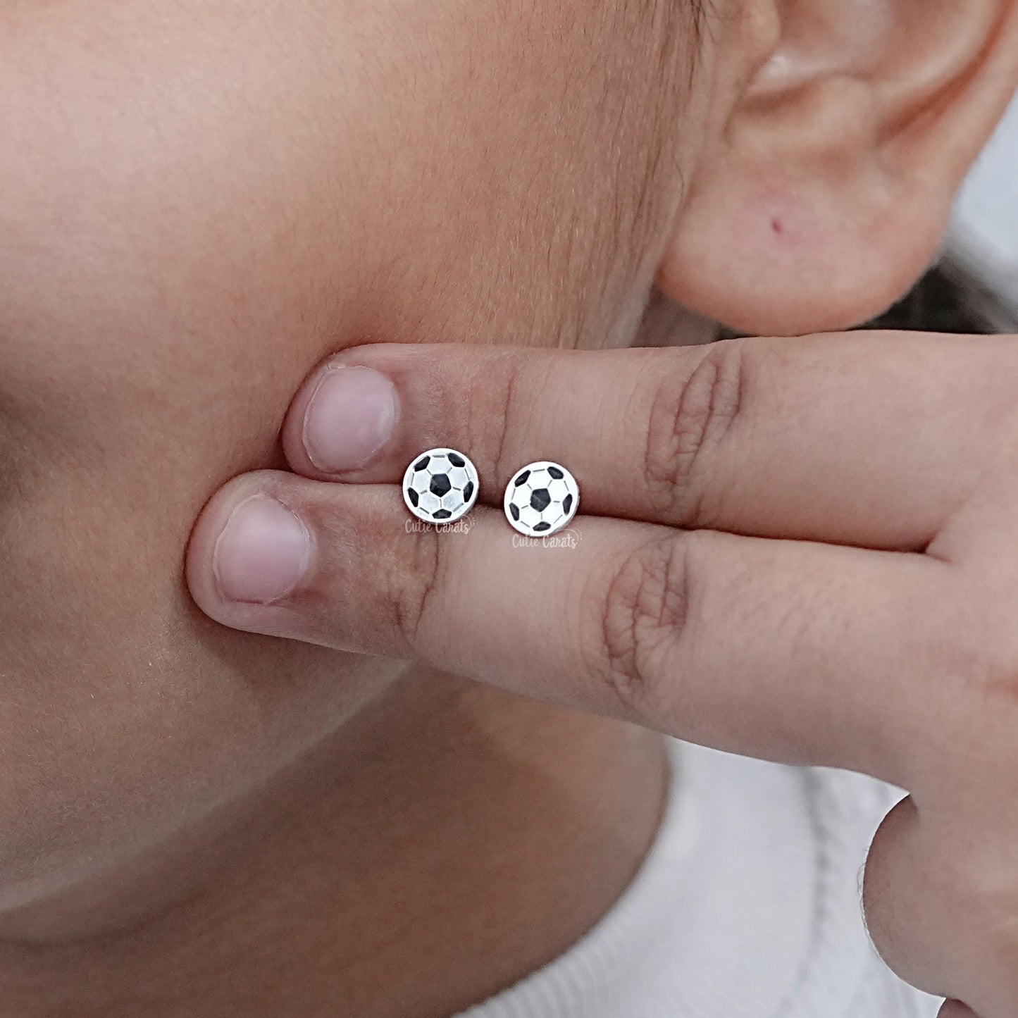 Football Enamel Stud Earring