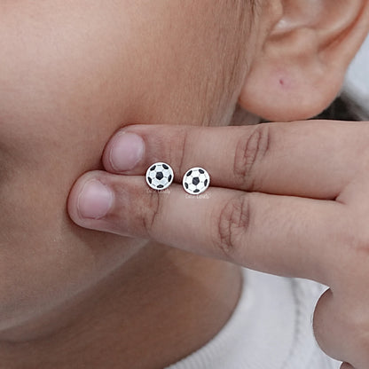 Football Enamel Stud Earring