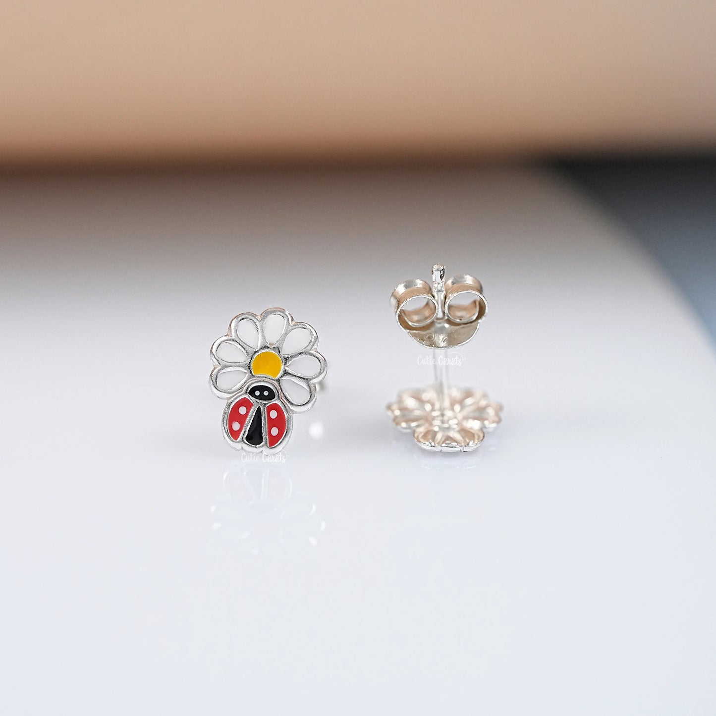 Colorful Lady Bugs Enamel Stud Earring
