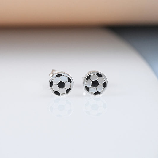 Football Enamel Stud Earring