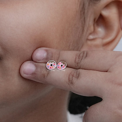 Colorful Donut Enamel Stud Earring