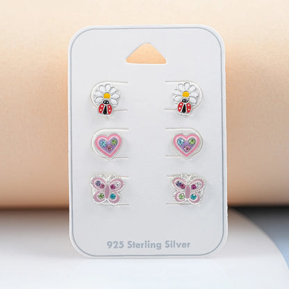Colorful Lady Bugs Enamel Stud Earring
