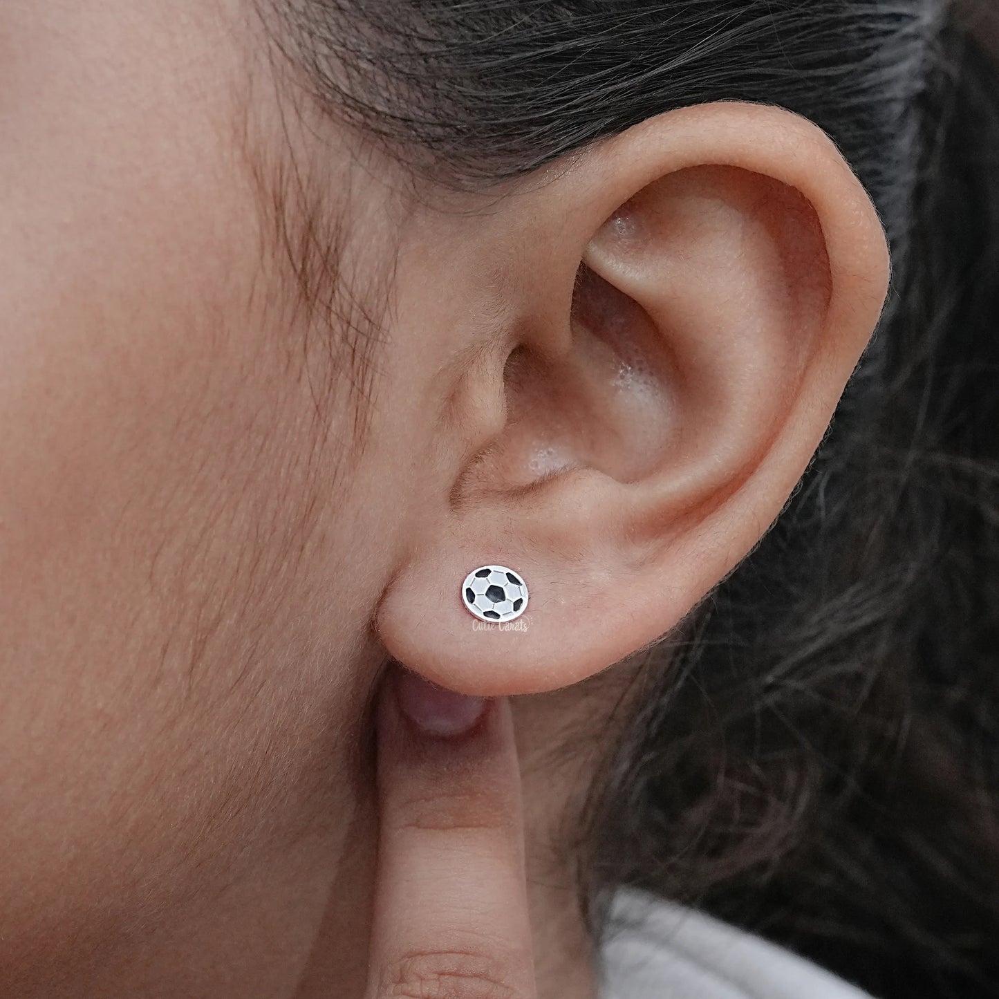 Football Enamel Stud Earring