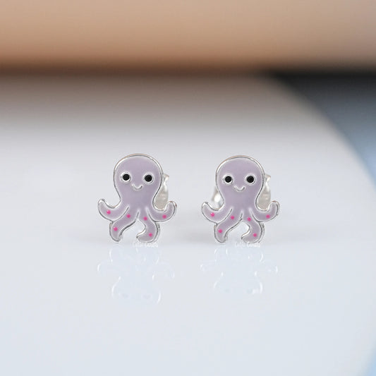 Little Octopus Enamel Stud Earring