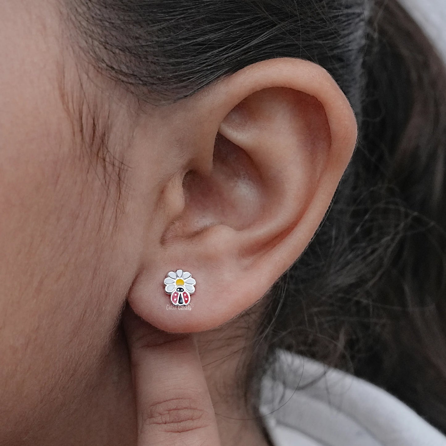 Colorful Lady Bugs Enamel Stud Earring