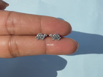 Little Turtle Push Back Stud Earring
