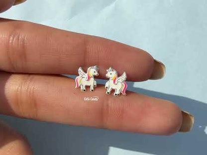Sterling Silver Unicorn Earrings for Kids