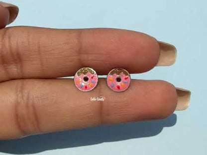 Colorful Donut Enamel Stud Earring