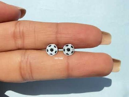 Football Enamel Stud Earring