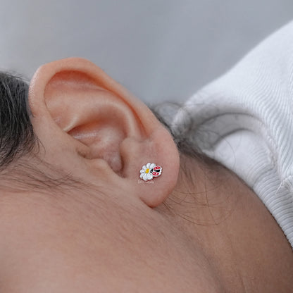 Colorful Lady Bugs Enamel Stud Earring